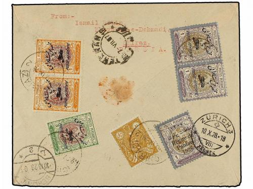 ¿ IRAN. 1928 (27-IX). CHIRAZ to SWITZERLAND. AIR MAIL. Cover