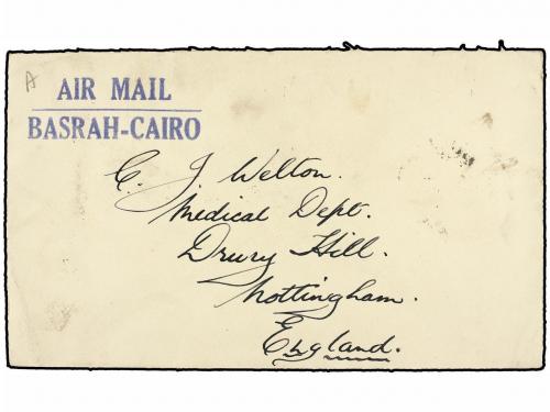 ✉ IRAN. 1929. Cover sent to GREAT BRITAIN. AIR MAIL BASRAH-C