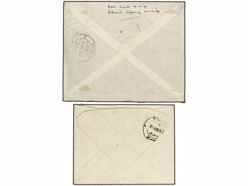 ✉ IRAN. 1929-30. ABADAN to GREAT BRITAIN. 2 AIR MAIL covers.