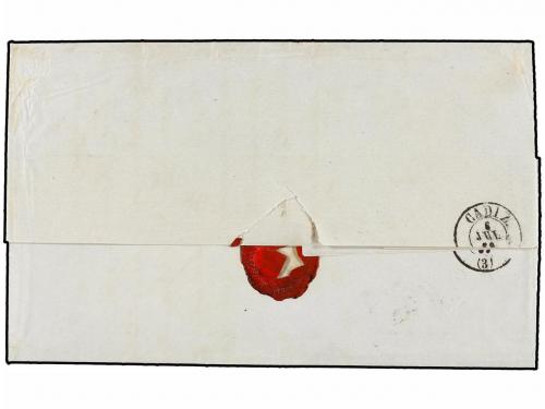 ✉ GIBRALTAR. Ed. 48 (5). 1859. GIBRALTAR a CÁDIZ. 4 cuartos 