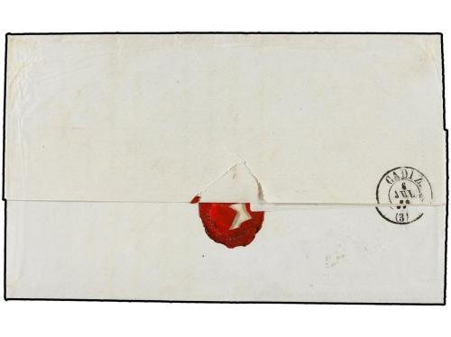 ✉ GIBRALTAR. Ed. 48 (5). 1859. GIBRALTAR a CÁDIZ. 4 cuartos 