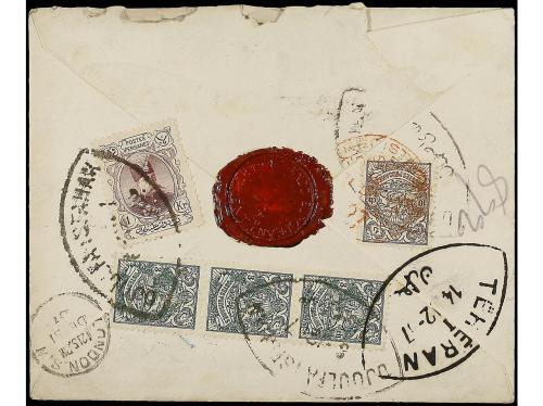 ✉ IRAN. Mi. 187 (3), 189, 191. 1907. DJOULFA-ISPAHAN to LOND