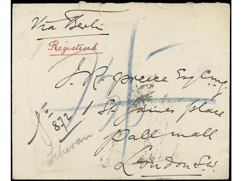 ✉ IRAN. Mi. 187 (3), 189, 191. 1907. DJOULFA-ISPAHAN to LOND