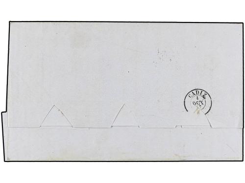 ✉ GIBRALTAR. Ed. 48 (4). 1857. GIBRALTAR a CÁDIZ por vía mar