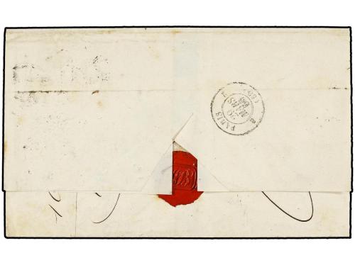 ✉ ESPAÑA. Ed. 82 (2). 1866. GIBRALTAR a PARÍS. 12 cuartos na