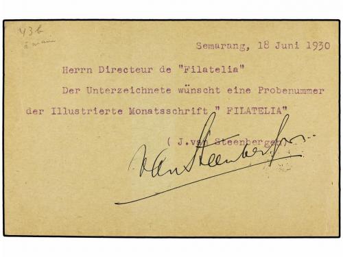 ✉ INDIA HOLANDESA. 1930. SEMARANG to ITALY. 5 cent. on 12 1/