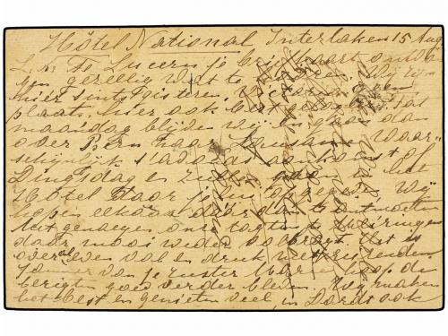 ✉ SUIZA. 1910. Multiredirected postal stationary of 5 rp. ta