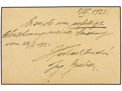 ✉ AUSTRIA. 1923. HEINSDORF to SWITZERLAND. 200 kr. rose post