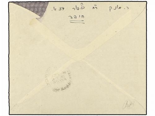 ✉ ISRAEL. 1949. Cover franked with 10 fi. lilac taxed on arr