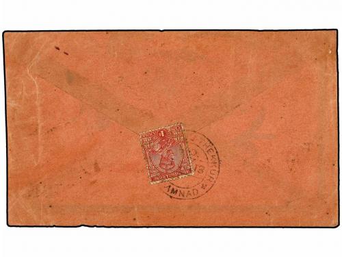 ✉ INDOCHINA. 1913. THEKKUR (India) to SAIGON. 1 anna red, ta