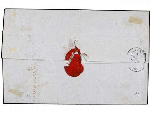 ✉ GIBRALTAR. Ed. 96 (3). 1868. GIBRALTAR a CÁDIZ. Circulada 