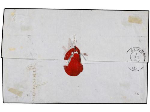 ✉ GIBRALTAR. Ed. 96 (3). 1868. GIBRALTAR a CÁDIZ. Circulada 