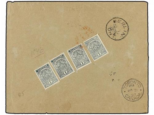 ✉ BULGARIA. Mi. 31 (2), 40 (4), 42, 43. 1897. SOPHIA to CANA