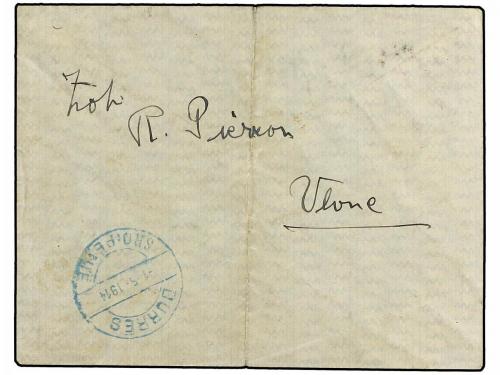 ¿ ALBANIA. 1914. DURRES to VLONE. Franked on back with posta