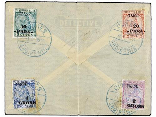 ¿ ALBANIA. 1914. DURRES to VLONE. Franked on back with posta