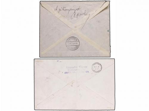 ✉ ZEPPELIN. 1928 (31 Marzo). HUNGRIA. 2 cartas con diversos 