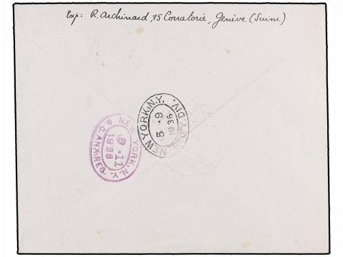 ¿ ZEPPELIN. 1936 (5-V). LIECHTENSTEIN. VADUZ a NEW YORK.1 Fr