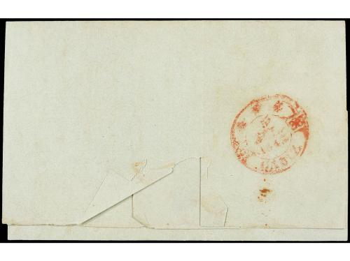 ✉ ESPAÑA: PREFILATELIA. 1843. ALGECIRAS a CÁDIZ. Fechador AL