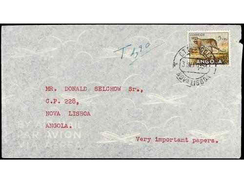 ✉ ANGOLA. 1951. NOVA LISBOA. Carta circulada con sello de 5 