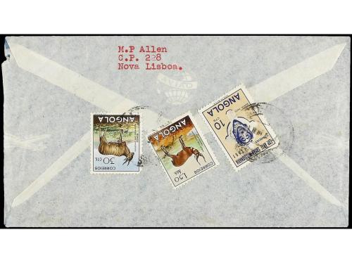 ✉ ANGOLA. 1951. NOVA LISBOA. Carta circulada con sello de 5 