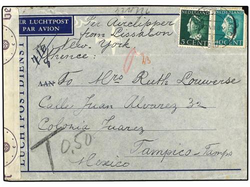 ✉ HOLANDA. 1940. GERVOSKERKE (Holland) to MEXICO. Air Mail c