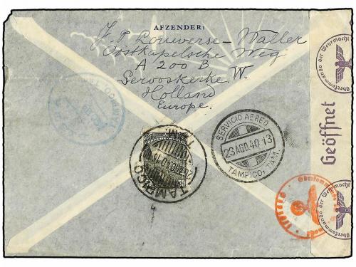 ✉ HOLANDA. 1940. GERVOSKERKE (Holland) to MEXICO. Air Mail c