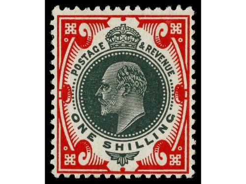 * GRAN BRETAÑA. Sg. 250, 255, 257. 1902. 9 d., 10 d. and 1 s