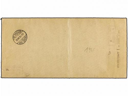 ✉ TURQUIA. 1925. GALATA to ST. GALL (Switzerland). Large reg