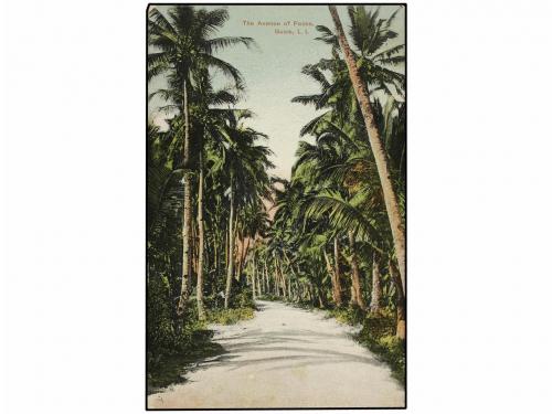 ✉ FILIPINAS. 1911. GUAM to U.S.A. Postcard with 1 ctvo. USA 