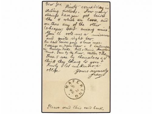 ✉ BECHUANALAND. 1895. GABERONES to ALIEVAL.1 p. postal stati