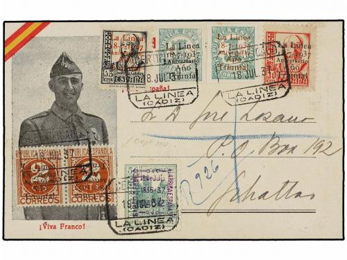 ✉ ESPAÑA E. LOCALES PATRIOTICAS: LA LINEA DE LA CONCEPCION. 