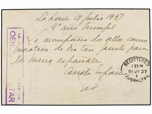 ✉ ESPAÑA E. LOCALES PATRIOTICAS: LA LINEA DE LA CONCEPCION. 