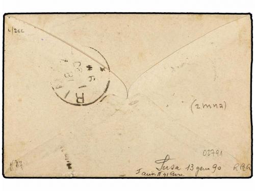 ✉ TUNEZ. 1890 (13-I). SUSA a RIMINI. Sobre circulado con sel