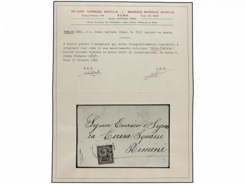 ✉ TUNEZ. 1890 (13-I). SUSA a RIMINI. Sobre circulado con sel