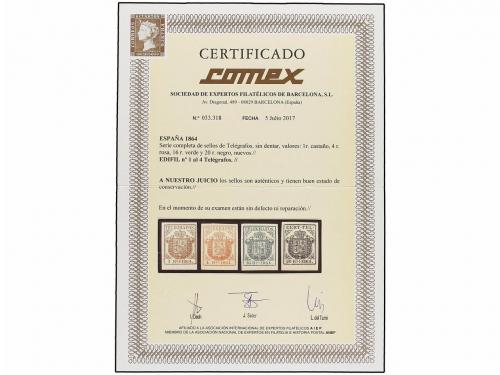 * ESPAÑA: TELEGRAFOS. Ed. 1/4. SERIE COMPLETA, goma original