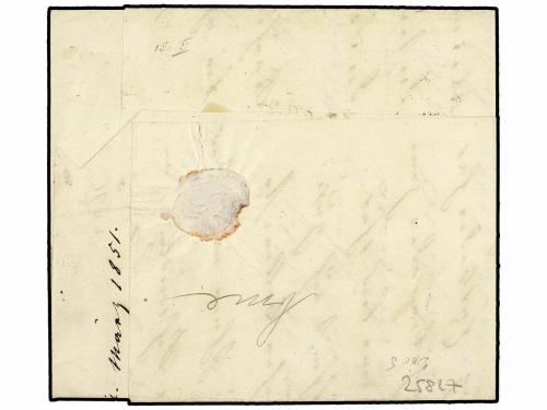 ¿ SUIZA. Ed. . 1851. AARAU. 5 Rp. azul oscuro y rojo. Tipo 2