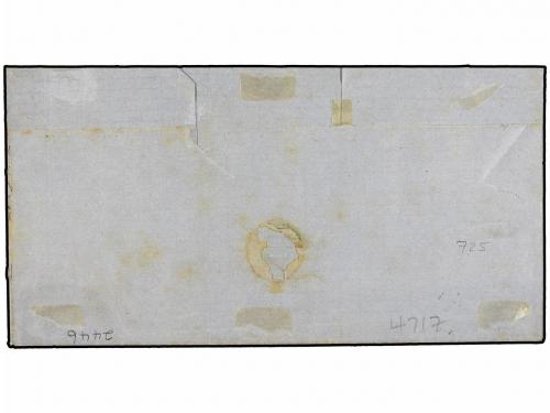 ✉ URUGUAY. Ed. . 1864. MONTEVIDEO a ROSARIO DE STA. FE. 6 ct