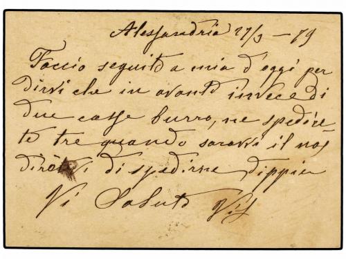 ✉ EGIPTO. Ed. . 1879 (March 28). Scarce usage of 10 c. brown