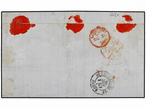 ✉ JAMAICA. Ed. . 1879 (Oct 10). Cover to Rouen, France frank