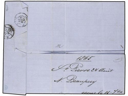 ✉ MARTINICA. Ed. . 1865 (Aug 24). Entire letter to Marseille