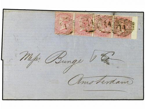 ✉ GRAN BRETAÑA. Ed. . 1857(May 16). Cover to Amsterdam frank