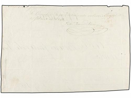 ✉ COLOMBIA. 1842. FRENTE DE UN PAQUETE CERTIFICADO circulado