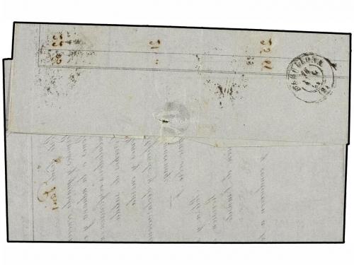 ✉ FRANCIA. 1864. MARSELLA a BARCELONA. 40 cts. naranja. Mat.