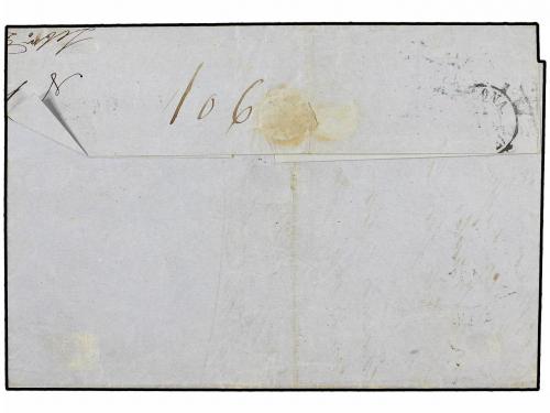 ✉ FRANCIA. 1872. MARSELLA a BARCELONA. 40 cts. naranja. Mat 