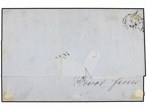 ✉ FRANCIA. Yv. 69. 1877. MARSELLA a BARCELONA. 30 cts. casta