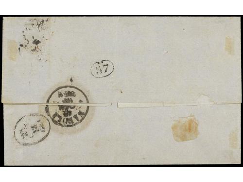 ✉ FRANCIA. Yv. 23. 1865. MARSELLA a NAPOLES. 40 cts. naranja