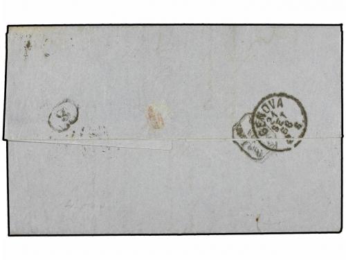 ✉ FRANCIA. Yv. 31. 1866. MARSELLA a GENOVA. 40 cts. naranja.