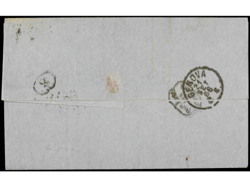 ✉ FRANCIA. Yv. 31. 1866. MARSELLA a GENOVA. 40 cts. naranja.