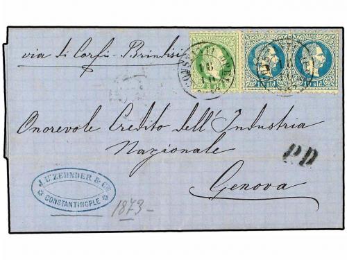 ✉ LEVANTE: CORREO AUSTRIACO. 1873 (Oct 18). Entire letter fr