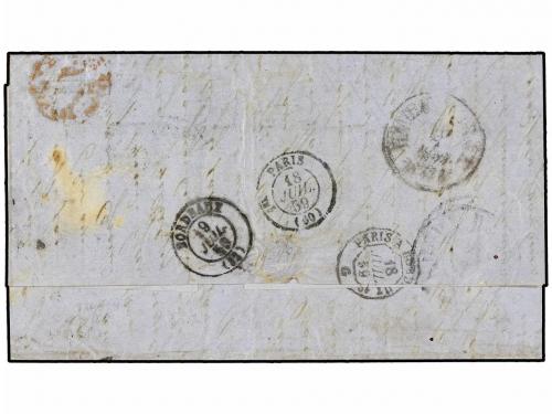 ✉ DINAMARCA. 1859 (July 15). Entire letter from COPENHAGEN t